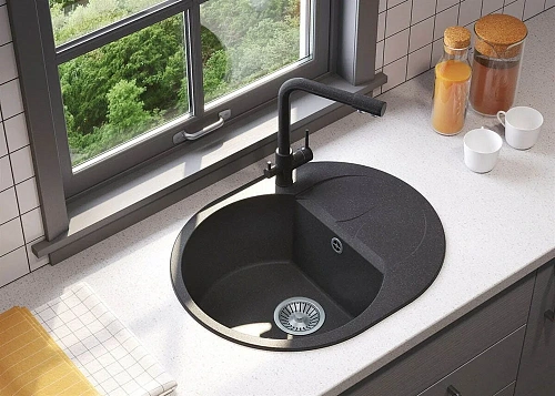 Кухонная мойка Polygran ATOL-620 №14 Серый 678941 Кухонная мойка Polygran ATOL-620 №14 Серый 678941