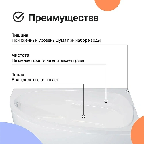 Акриловая ванна DIWO Валдай L 170x95 с каркасом 567966 Акриловая ванна DIWO Валдай L 170x95 с каркасом 567966