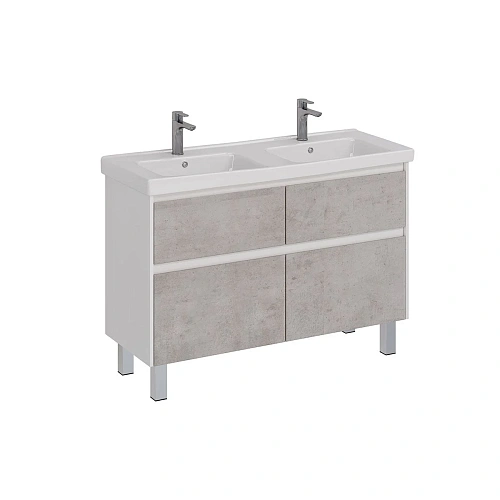 Тумба под раковину Lemark COMBI 125 см подвесная/напольная, бетон/белый LM03C125T-Beton Тумба под раковину Lemark COMBI 125 см подвесная/напольная, бетон/белый LM03C125T-Beton