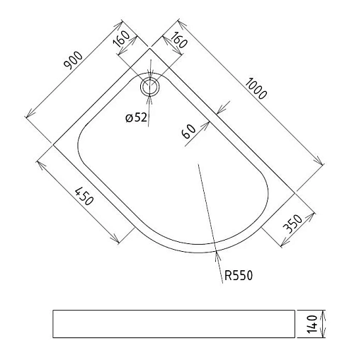 Душевой поддон Gemy ST19 L 100x90 угловой, асимметричный, акриловый Душевой поддон Gemy ST19 L 100x90 угловой, асимметричный, акриловый