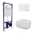 Комплект инсталляции BERGES NOVUM525, с клавишей смыва L1 белая, унитазом EGO XL Rimless и сиденьем Okus Slim SO, микролифт, быстросъем 043323 Комплект инсталляции BERGES NOVUM525, с клавишей смыва L1 белая, унитазом EGO XL Rimless и сиденьем Okus Slim SO, микролифт, быстросъем 043323