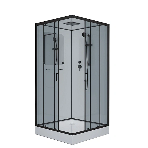 Душевая кабина Niagara Premium NG-6902-01Q BLACK (1000х1000х2100) низкий поддон (16 см) стекло тонированное 69020134QBLACK Душевая кабина Niagara Premium NG-6902-01Q BLACK (1000х1000х2100) низкий поддон (16 см) стекло тонированное 69020134QBLACK