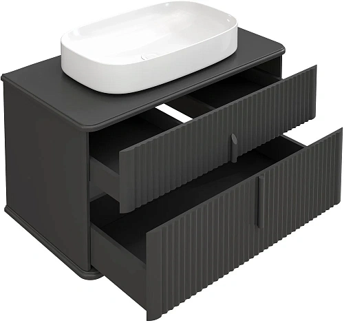 Мебель для ванной STWORKI Молде 95 антрацит, со столешницей 579563 Мебель для ванной STWORKI Молде 95 антрацит, со столешницей 579563