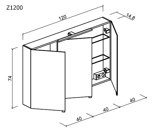 Зеркальный шкаф Sancos Hilton Z1200 Зеркальный шкаф Sancos Hilton Z1200