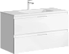 Тумба под раковину AQWELLA Accent 100 см ACC0110W подвесная, белая