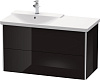 Картинка анонса товара «тумба под раковину duravit xsquare xs418504040 подвесная 101 см черный глянцевый»