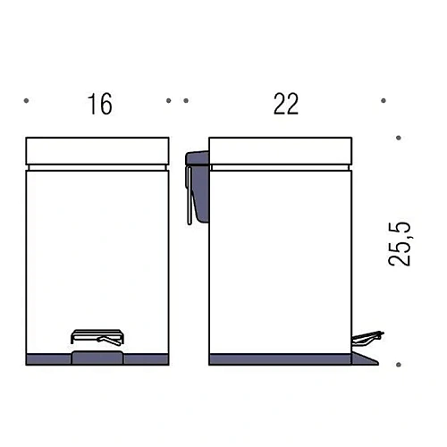 Ведро для мусора Colombo Black&White B9210.CR 3л, с крышкой и педалью, хром Ведро для мусора Colombo Black&White B9210.CR 3л, с крышкой и педалью, хром