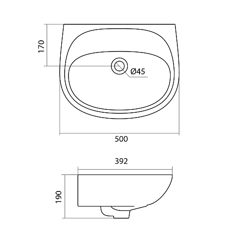 Раковина Santek Анимо 50 без отверстия под смеситель 1WH110493 1.WH11.0.493 Раковина Santek Анимо 50 без отверстия под смеситель 1WH110493 1.WH11.0.493
