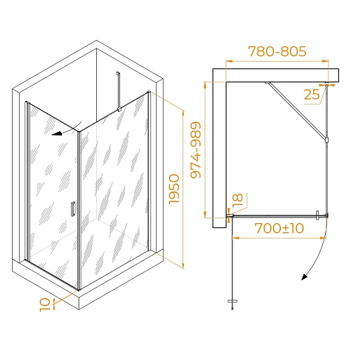 Душевой уголок RGW LE-034 (LE-003 + Z-14) 800x1000 мм 06123480-11 хром Easy Clean Душевой уголок RGW LE-034 (LE-003 + Z-14) 800x1000 мм 06123480-11 хром Easy Clean