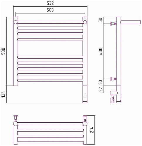 Полотенцесушитель электрический Сунержа Богема с полкой 3.0 500х500 / МЭМ правый 020-5807-5050 Шампа Полотенцесушитель электрический Сунержа Богема с полкой 3.0 500х500 / МЭМ правый 020-5807-5050 Шампа