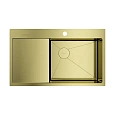 Кухонная мойка Omoikiri Akisame 86-LG-R Side нержавеющая сталь/светлое золото 4997046 Кухонная мойка Omoikiri Akisame 86-LG-R Side нержавеющая сталь/светлое золото 4997046