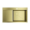 Кухонная мойка Omoikiri Akisame 86-LG-R Side нержавеющая сталь/светлое золото 4997046 Кухонная мойка Omoikiri Akisame 86-LG-R Side нержавеющая сталь/светлое золото 4997046