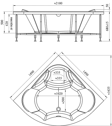 Акриловая ванна Radomir Сандра 149х149 (2-01-0-0-1-221) Акриловая ванна Radomir Сандра 149х149 (2-01-0-0-1-221)