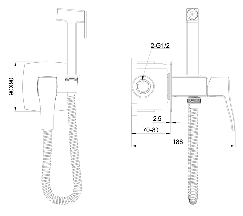 Гигиенический душ Wonzon & Woghand FLEX брашированное золото (WW-88829072-BG) Гигиенический душ Wonzon & Woghand FLEX брашированное золото (WW-88829072-BG)