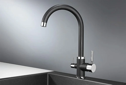 Смеситель для кухни Granula 2168, ЧЁРНЫЙ Смеситель для кухни Granula 2168, ЧЁРНЫЙ