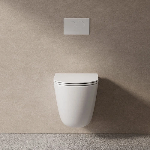 Унитаз подвесной ABBER Bequem AC1132TC белый, безободковый, смыв торнадо, с закрытым дном Унитаз подвесной ABBER Bequem AC1132TC белый, безободковый, смыв торнадо, с закрытым дном