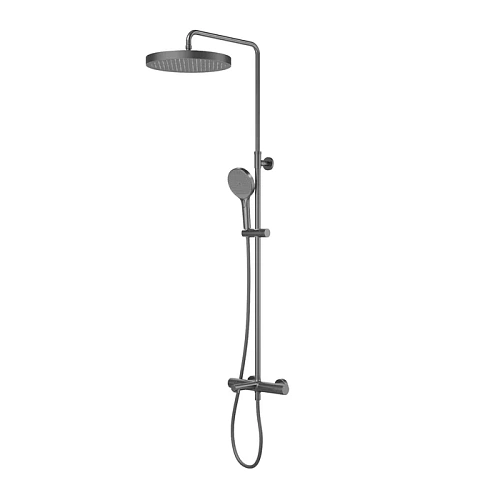 Душевая система IDDIS Duna (DUNGMSTi06) с изливом и термостатом, графит матовый Душевая система IDDIS Duna (DUNGMSTi06) с изливом и термостатом, графит матовый