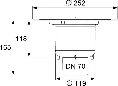 Сифон TECEdrainpoint S DN 70, вертикальный с универсальным фланцем Seal System 3603600 Сифон TECEdrainpoint S DN 70, вертикальный с универсальным фланцем Seal System 3603600