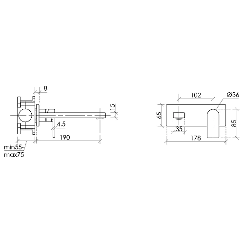Смеситель для раковины Sancos Studio SC9017GG c внутренней частью, вороненая сталь Смеситель для раковины Sancos Studio SC9017GG c внутренней частью, вороненая сталь