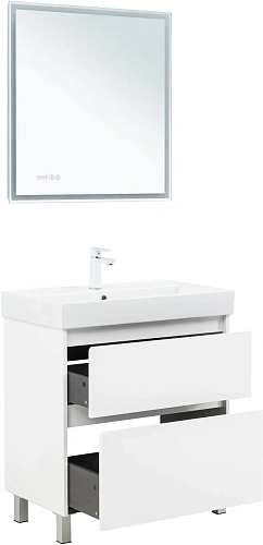 Тумба под раковину Aquanet Nova Lite 2.0 75 00346337 напольная, белый глянец Тумба под раковину Aquanet Nova Lite 2.0 75 00346337 напольная, белый глянец