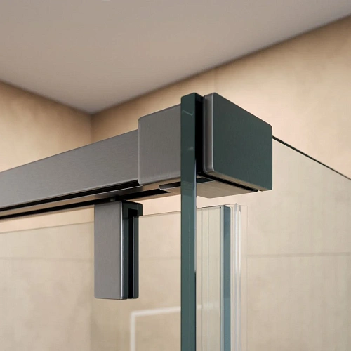 Душевой уголок BelBagno SOFT_CLOSE-1-AH-1-150/90-C-GM 150x90 см, профиль оружейная сталь, стекло прозрачное Душевой уголок BelBagno SOFT_CLOSE-1-AH-1-150/90-C-GM 150x90 см, профиль оружейная сталь, стекло прозрачное