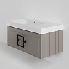Тумба с раковиной La Fenice Cubo Cappuccino 90 NFNC-01-CUB-C-90-3-90L бежевая матовая, ручка черная