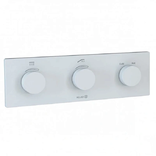 Смеситель для душа Kludi PUSHTRONIC 3830053-00 термостатический, белый матовый Смеситель для душа Kludi PUSHTRONIC 3830053-00 термостатический, белый матовый