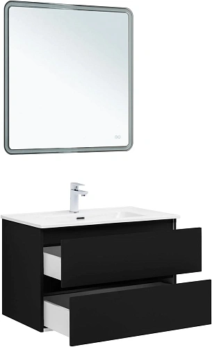 Тумба под раковину Aquanet Вега 2.0 80 черный 00337955 подвесная Тумба под раковину Aquanet Вега 2.0 80 черный 00337955 подвесная