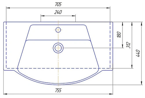 Раковина Kirovit Монро 75 185341 Раковина Kirovit Монро 75 185341
