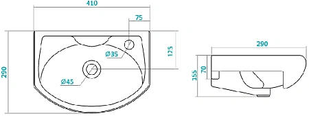 Раковина Style Line Азов-40 ЛС-00000161 Раковина Style Line Азов-40 ЛС-00000161