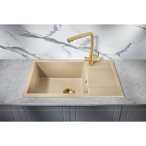 Кухонная мойка Milacio Navarra 78 Cuarzo (MC.77054), бежевый Кухонная мойка Milacio Navarra 78 Cuarzo (MC.77054), бежевый
