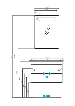Зеркало Aquaton Ария 80 черный глянец 1A141902AA950 Зеркало Aquaton Ария 80 черный глянец 1A141902AA950