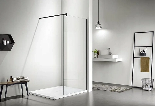 Душевая перегородка Aquatek Walk in 1200x2000 профиль черный, стекло прозрачное AQ WIW 12020BL Душевая перегородка Aquatek Walk in 1200x2000 профиль черный, стекло прозрачное AQ WIW 12020BL