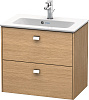 Картинка анонса товара «тумба под раковину duravit brioso br411001052 подвесная 62 см европейский дуб»