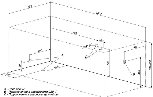 Акриловая ванна Aquanet Grenada 180x80 00203971 Акриловая ванна Aquanet Grenada 180x80 00203971