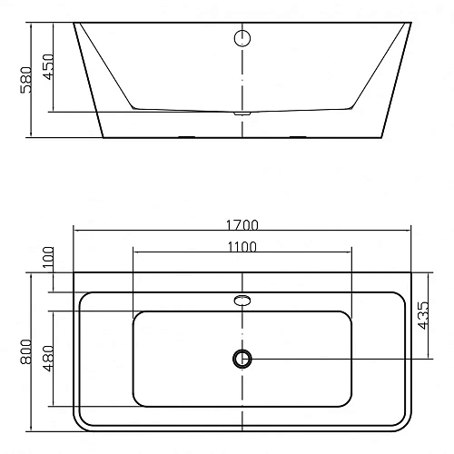 Ванна отдельностоящая Swedbe Vita 8830 1700мм Ванна отдельностоящая Swedbe Vita 8830 1700мм