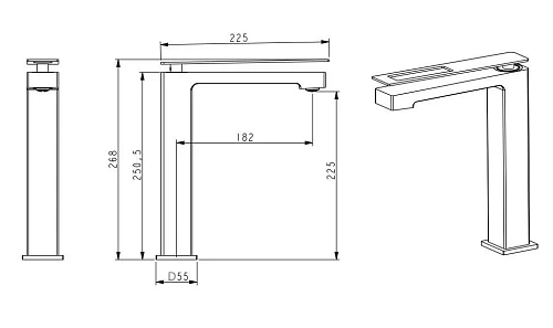 Смеситель для раковины Boheme 142-BCR.2 Q Black Chrome Смеситель для раковины Boheme 142-BCR.2 Q Black Chrome