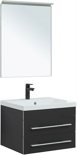 Тумба под раковину Aquanet Верона 58 New черный матовый 00272428 Тумба под раковину Aquanet Верона 58 New черный матовый 00272428