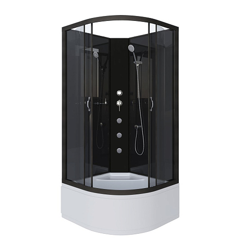 Душевая кабина Niagara Classic NG-6508-14BKG (900х900х2000) высокий поддон (40см) стекло тонированное алюминиевый черный 65081434BKG Душевая кабина Niagara Classic NG-6508-14BKG (900х900х2000) высокий поддон (40см) стекло тонированное алюминиевый черный 65081434BKG