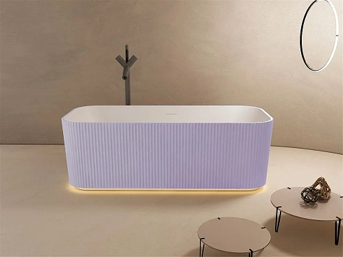 Ванна отдельностоящая ABBER AS9663Violett 170x75 универсальная, фиолетовый искусственный камень Ванна отдельностоящая ABBER AS9663Violett 170x75 универсальная, фиолетовый искусственный камень