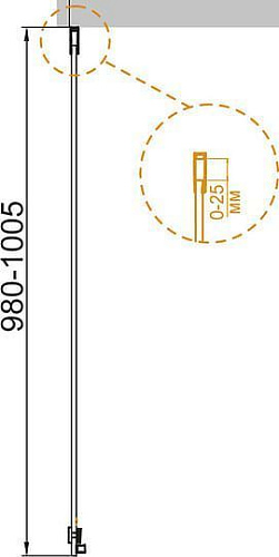 Боковая стенка CEZARES STYLUS-SOFT-100-FIX-C-Cr без пристенного профиля Боковая стенка CEZARES STYLUS-SOFT-100-FIX-C-Cr без пристенного профиля