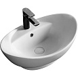 Картинка анонса товара «раковина ceruttispa cr7003 600х395х220 накладная, белая, овальная, под смеситель, с переливом»