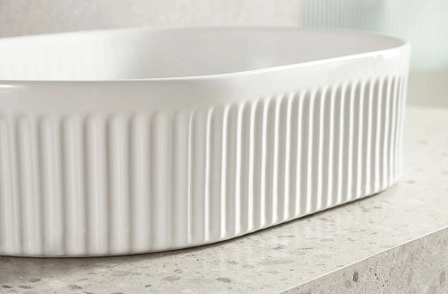 Раковина Sintesi SIN-LVB-APP-417 накладная белая без отверстия под смеситель Раковина Sintesi SIN-LVB-APP-417 накладная белая без отверстия под смеситель