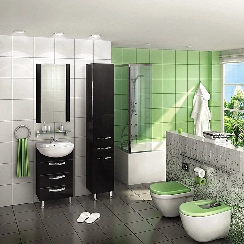 Тумба с раковиной Aquaton Ария 50 Н (1A1402K0AA950) черный глянец Тумба с раковиной Aquaton Ария 50 Н (1A1402K0AA950) черный глянец