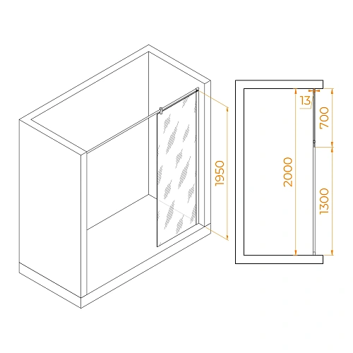 Душевая перегородка RGW Walk In WA-034 700 мм 351003407-11 хром, Easy Clean Душевая перегородка RGW Walk In WA-034 700 мм 351003407-11 хром, Easy Clean