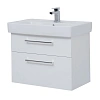 Тумба под раковину DREJA Q MAX, 80 см, подвесная, 2 ящика, белый глянец 77.0007W