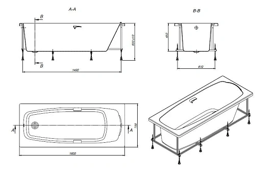 Акриловая ванна Roca Sureste 160х70 прямоугольная белая ZRU9302787 Акриловая ванна Roca Sureste 160х70 прямоугольная белая ZRU9302787