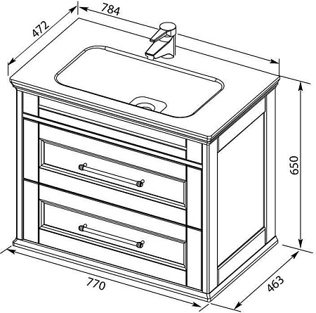Раковина Aquanet Бостон 80 00257887 Раковина Aquanet Бостон 80 00257887