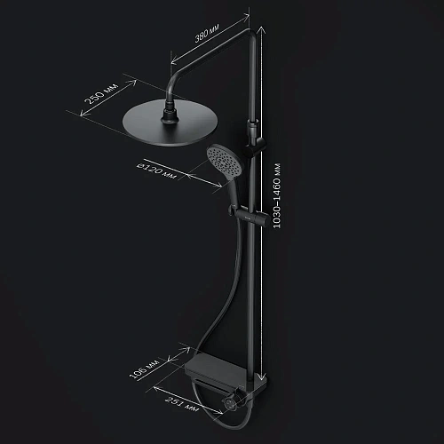 Душевая система AM.PM Like F0780722 штанга 1030-1460мм, верхний душ 220 мм Душевая система AM.PM Like F0780722 штанга 1030-1460мм, верхний душ 220 мм