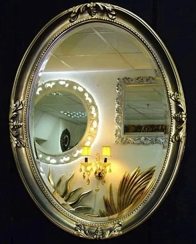 Зеркало Armadi Art 511-P овальное, антик, 85х65 (полиуретан) поталь Зеркало Armadi Art 511-P овальное, антик, 85х65 (полиуретан) поталь